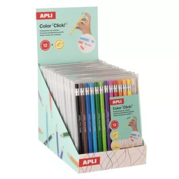   Színes töltőceruza készlet, display, APLI "Color Click", 12 szín