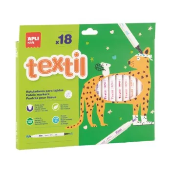   Textilfilc, 2,5-4,2 mm, kétvégű, APLI Kids "Textile", 18 különböző szín