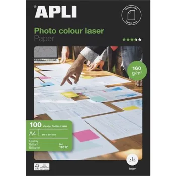   Fotópapír, lézer, A4, 160 g, fényes, kétoldalas, APLI "Premium Laser"