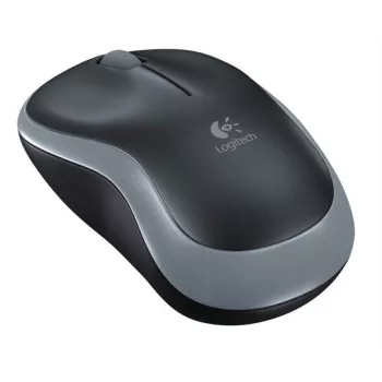   Egér, vezeték nélküli, optikai, közepes méret, USB, LOGITECH "M185", szürke