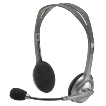   Fejhallgató, mikrofonnal, LOGITECH "H110", szürke