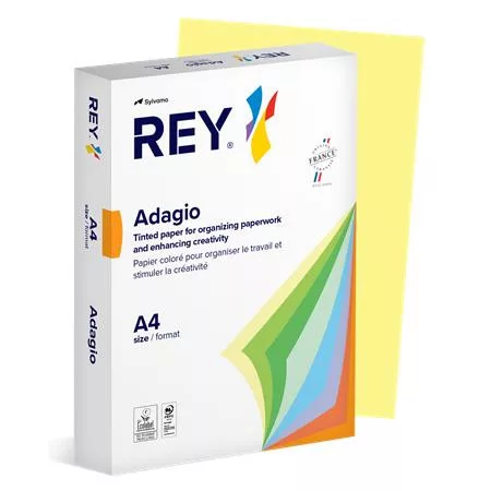 Másolópapír, színes, A4, 160 g, REY "Adagio", pasztell sárga