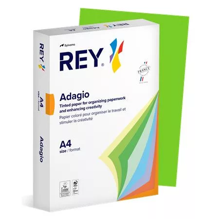 Másolópapír, színes, A4, 80 g, REY "Adagio", intenzív zöld