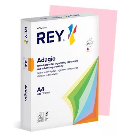 Másolópapír, színes, A4, 80 g, REY "Adagio", pasztell rózsaszín