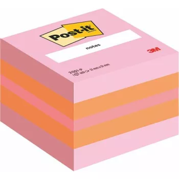 Öntapadó jegyzettömb, 51x51 mm, 400 lap, 3M POSTIT, pink