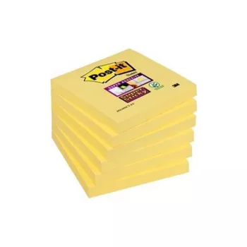   Öntapadó jegyzettömb, 76x76 mm, 90 lap, 3M POSTIT "Super Sticky", kanári sárga