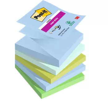   Öntapadó jegyzettömb, "Z", 76x76 mm, 5x90 lap, 3M POSTIT "Super Sticky Oasis", vegyes színek
