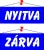 Információs tábla, 22x8,5 cm, kétoldalas, "Nyitva/Zárva", kék