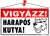 Információs tábla, 22,5x12,5 cm, "Vigyázz! Harapós kutya!"