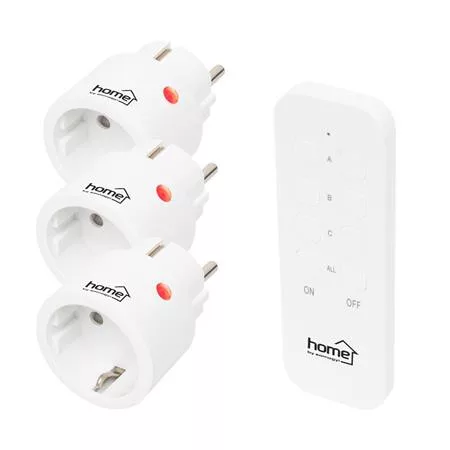 Dugalj szett, 3 aljzat, távirányítóval, 2300 W, HOME, fehér