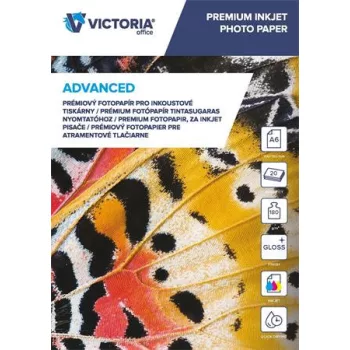   Fotópapír, tintasugaras, A6, 180 g, fényes, VICTORIA PAPER "Advanced"