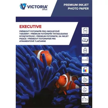   Fotópapír, tintasugaras, A6, 260 g, magasfényű, VICTORIA PAPER "Executive"