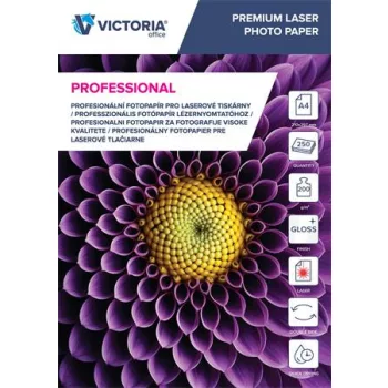   Fotópapír, lézer, A4, 200 g, fényes, kétoldalas, VICTORIA PAPER "Professional"