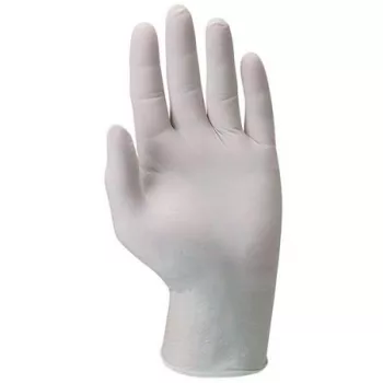   Védőkesztyű, egyszer használatos, latex, L/10-es méret, púderezett
