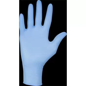   Védőkesztyű, egyszer használatos, nitril, M méret, 100 db, púder nélküli, kék