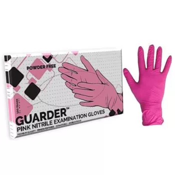   Védőkesztyű, egyszer használatos, nitril, S méret, 100 db, púder nélküli, pink