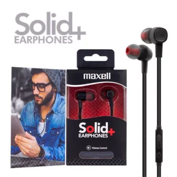   Fülhallgató, mikrofonnal, MAXELL "Solid+", fekete