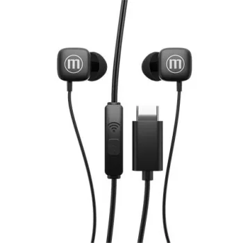   Fülhallgató, mikrofonnal, USB-C, MAXELL "Square+", fekete