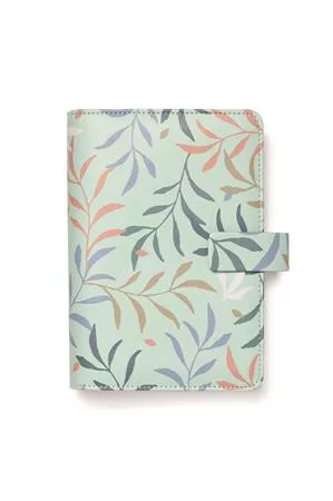 Kalendárium, gyűrűs, betétlapokkal, personal méret, FILOFAX "Botanical", menta
