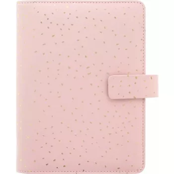   Kalendárium, gyűrűs, betétlapokkal, pocket méret, FILOFAX, "Confetti", rózsakvarc