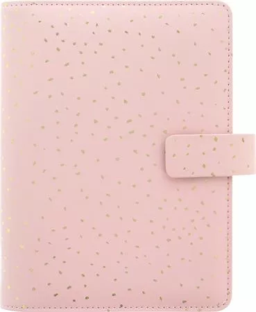 Kalendárium, gyűrűs, betétlapokkal, pocket méret, FILOFAX, "Confetti", rózsakvarc