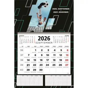   Naptár, fali, diák, 2026/2027 tanév, TOPTIMER, "Foci"