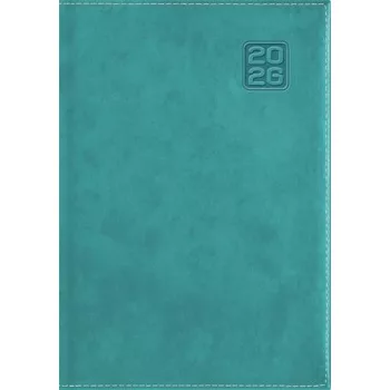   Naptár, tervező, A5, napi, DAYLINER "Square", türkiz
