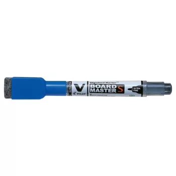   Táblamarker, törlőkupakkal, 0,8 mm, UF, kúpos, PILOT "V-Board Master S", kék