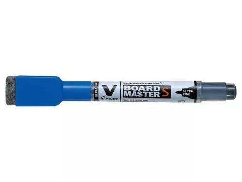 Táblamarker, törlőkupakkal, 0,8 mm, UF, kúpos, PILOT "V-Board Master S", kék