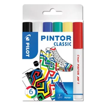   Dekormarker készlet, 1 mm, PILOT "Pintor F" 6 különböző klasszikus szín