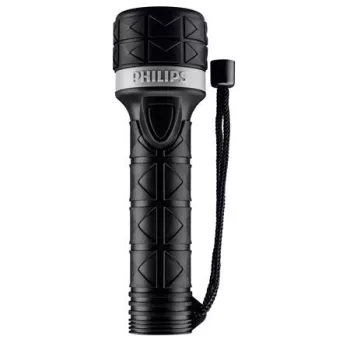 Elemlámpa, LED, 2xAA, gumi borítás, PHILIPS