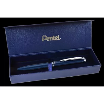   Zseléstoll, 0,35 mm, rotációs, diplomatakék tolltest, PENTEL "EnerGel BL-2007" fekete, ajándék kék betéttel