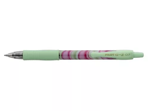 Zseléstoll, 0,32 mm, nyomógombos, zöld tolltest, PILOT "G-2 Flow", kék