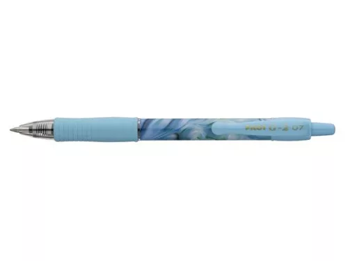 Zseléstoll, 0,32 mm, nyomógombos, kék tolltest, PILOT "G-2 Flow", kék