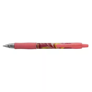   Zseléstoll, 0,32 mm, nyomógombos, rózsaszín tolltest, PILOT "G-2 Flow", kék