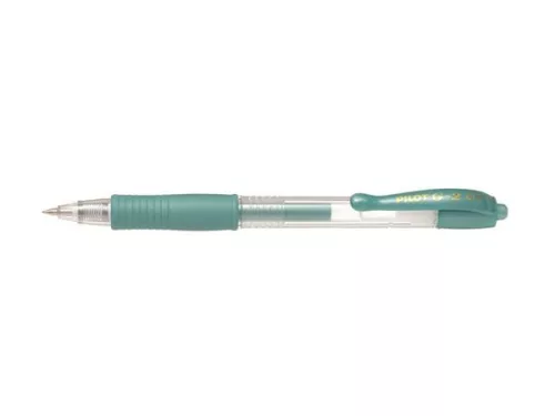 Zseléstoll, 0,32 mm, nyomógombos, PILOT "G-2 Metallic", zöld
