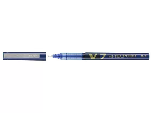 Rollertoll, 0,4 mm, tűhegyű, kupakos, PILOT "Hi-Tecpoint V7", kék