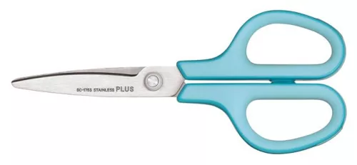 Olló, általános, 17,5 cm, PLUS "Fitcut Curve", világoskék
