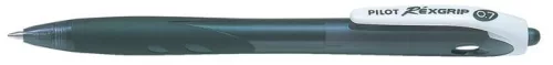Golyóstoll, 0,22 mm, nyomógombos, PILOT "Rexgrip", fekete