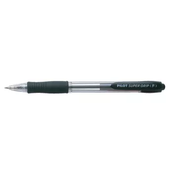   Golyóstoll, 0,22 mm, nyomógombos, PILOT "Super Grip", fekete
