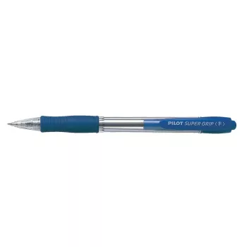   Golyóstoll, 0,22 mm, nyomógombos, PILOT "Super Grip", kék