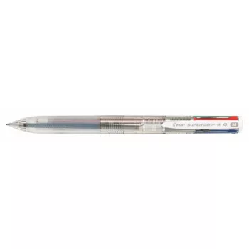   Golyóstoll, 0,27 mm, nyomógombos, áttetsző, PILOT "Super Grip G", négyszínű