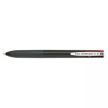   Golyóstoll, 0,27 mm, nyomógombos, fekete, PILOT "Super Grip G", négyszínű