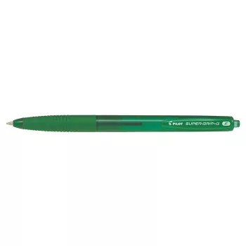   Golyóstoll, 0,22 mm, nyomógombos, PILOT "Super Grip G", zöld