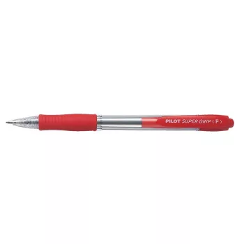   Golyóstoll, 0,22 mm, nyomógombos, PILOT "Super Grip", piros