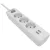 Elosztósor, 3 csatlakozóaljzat, 2xUSB-A, 2 m kábel, PHILIPS, fehér