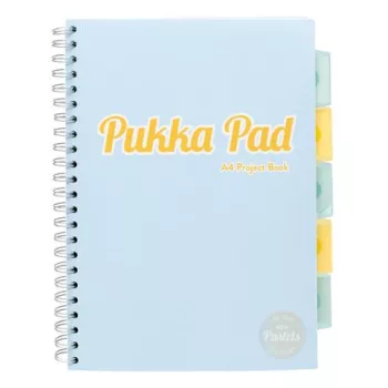   Spirálfüzet, A4, vonalas, 100 lap, PUKKA PAD "Pastel project book", vegyes szín