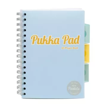   Spirálfüzet, A5, vonalas, 100 lap, PUKKA PAD "Pastel project book", vegyes szín