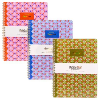   Spirálfüzet, A4+, vonalas, 100 lap, PUKKA PAD "Floral Jotta Notebook", vegyes minta