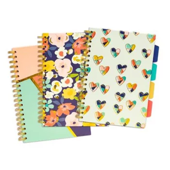   Spirálfüzet, B5, vonalas, 100 lap, PUKKA PAD "Floral Love Project Book", vegyes minta